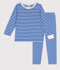 Petit Bateau Schlafanzüge, Pyjamas|Schlafanzüge, Nachthemden*Kinder-Pyjama aus Doppeljersey mit Streifen PERSE/ AVALANCHE