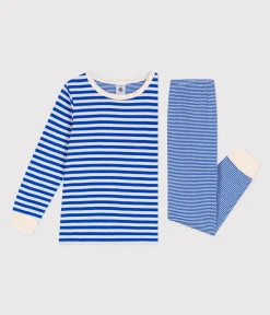 Petit Bateau Schlafanzüge, Pyjamas|Schlafanzüge, Nachthemden*Kinder-Pyjama aus Doppeljersey mit Streifen PERSE/ AVALANCHE