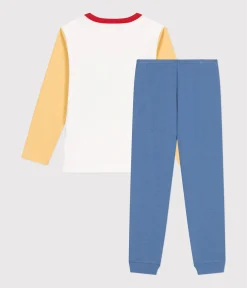 Petit Bateau Schlafanzüge, Pyjamas|Schlafanzüge, Nachthemden*Kinder-Pyjama aus einfarbiger Baumwolle mit Weltraummotiv blau BEACH/ MULTICO