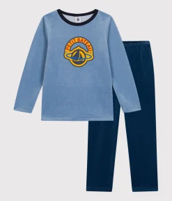Petit Bateau Schlafanzüge, Pyjamas|Schlafanzüge, Nachthemden*Kinder-Pyjama aus einfarbigem Nicki INCOGNITO/ BEACH