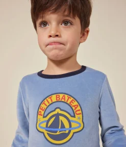 Petit Bateau Schlafanzüge, Pyjamas|Schlafanzüge, Nachthemden*Kinder-Pyjama aus einfarbigem Nicki INCOGNITO/ BEACH
