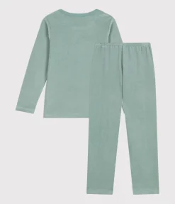 Petit Bateau Schlafanzüge, Pyjamas|Schlafanzüge, Nachthemden*Kinder-Pyjama aus einfarbigem Nicki grün PAUL