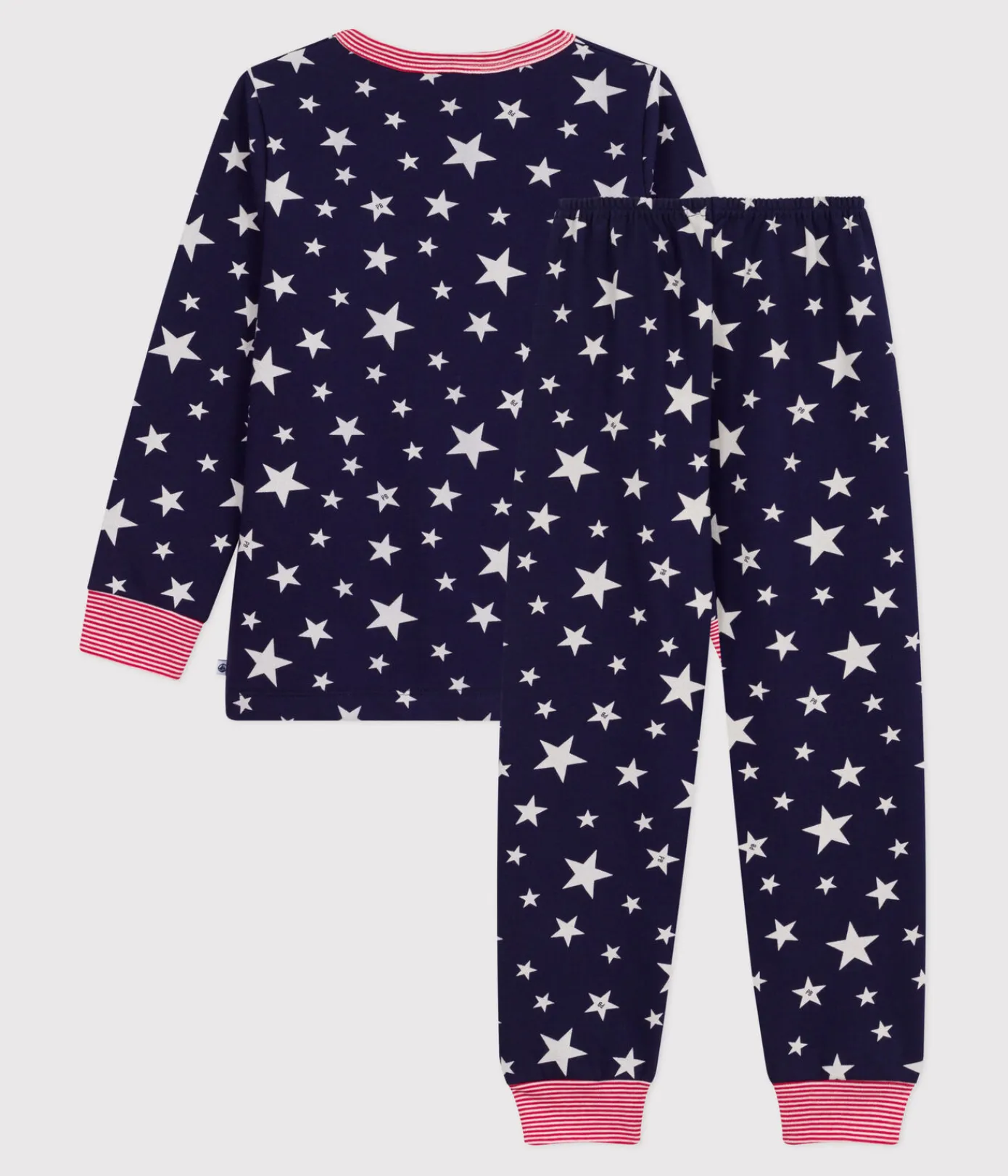 Petit Bateau Schlafanzüge, Pyjamas|Schlafanzüge, Nachthemden*Kinder-Pyjama aus Molton mit Stern-Motiv blau SOIR/ MARSHMALLOW