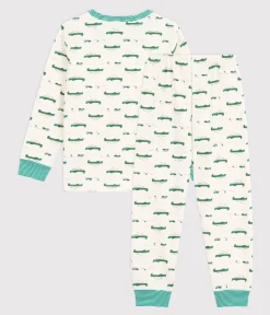 Petit Bateau Schlafanzüge, Pyjamas*Kinder-Pyjama aus Molton mit Krokodil-Motiv MILK/ MULTICO