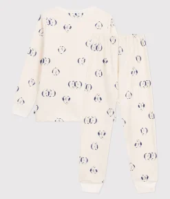 Petit Bateau Schlafanzüge, Pyjamas|Schlafanzüge, Nachthemden*Kinder-Pyjama aus Molton mit Pinguinen blau MILK/ SOIR
