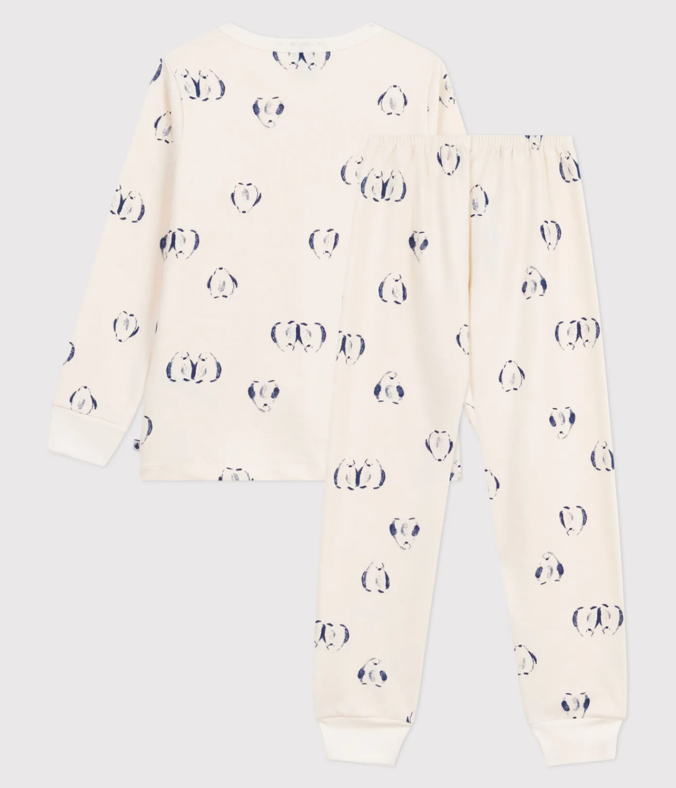 Petit Bateau Schlafanzüge, Pyjamas|Schlafanzüge, Nachthemden*Kinder-Pyjama aus Molton mit Pinguinen blau MILK/ SOIR