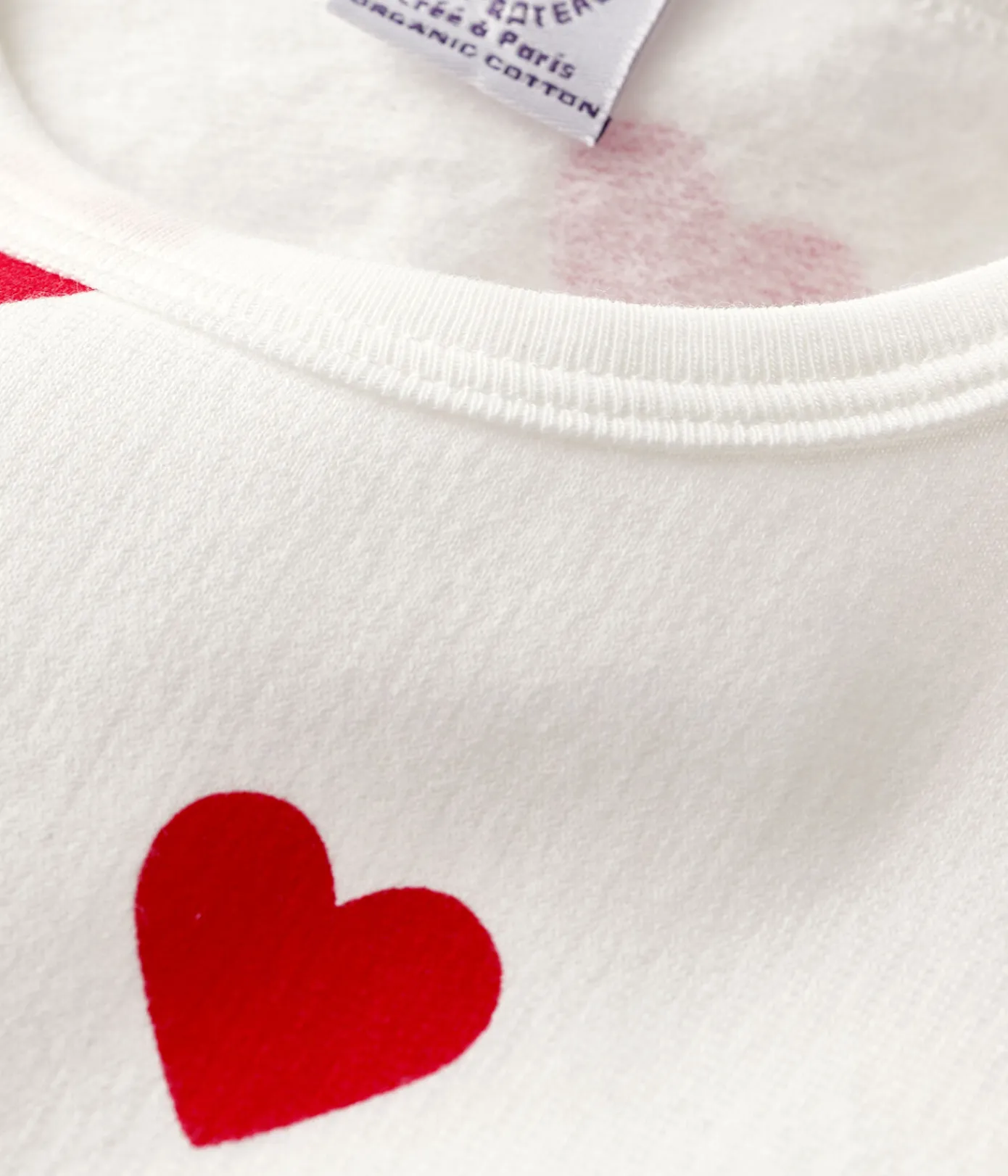 Petit Bateau Schlafanzüge, Pyjamas|Schlafanzüge, Nachthemden*Kinderpyjama aus Molton mit Herzmotiv weiss MARSHMALLOW/ROT TERKUIT