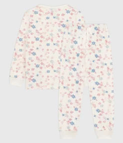 Petit Bateau Schlafanzüge, Nachthemden*Kinder-Pyjama aus Molton mit Blumenmotiv MILK/ MULTICO