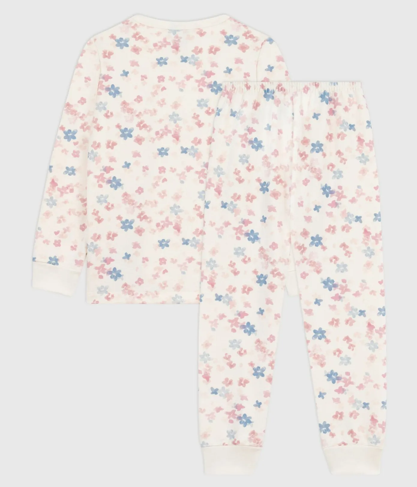 Petit Bateau Schlafanzüge, Nachthemden*Kinder-Pyjama aus Molton mit Blumenmotiv MILK/ MULTICO