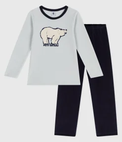 Petit Bateau Schlafanzüge, Pyjamas*Kinder-Pyjama aus Nicki SOIR/ CO2
