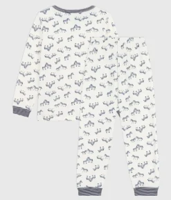 Petit Bateau Schlafanzüge, Pyjamas*Kinder-Pyjama aus Nicki mit Zebras blau MILK/ SOIR