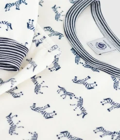 Petit Bateau Schlafanzüge, Pyjamas*Kinder-Pyjama aus Nicki mit Zebras blau MILK/ SOIR