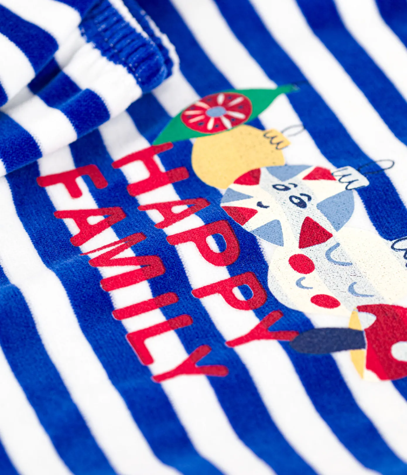 Petit Bateau Schlafanzüge, Pyjamas|Schlafanzüge, Nachthemden*Kinder-Pyjama aus Nicki mit Streifen blau CALVIN/ MARSHMALLOW