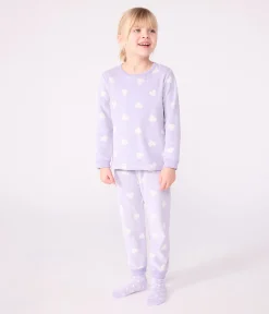 Petit Bateau Schlafanzüge, Nachthemden*Kinder-Pyjama aus Nicki mit Herzmotiv weiss SQUAW/ MARSHMALLOW