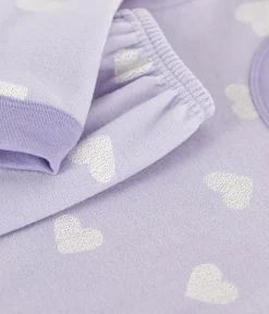 Petit Bateau Schlafanzüge, Nachthemden*Kinder-Pyjama aus Nicki mit Herzmotiv weiss SQUAW/ MARSHMALLOW