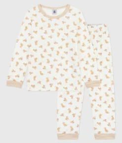 Petit Bateau Schlafanzüge, Pyjamas|Schlafanzüge, Nachthemden*Kinder-Pyjama aus Nicki mit Leoparden-Motiv MILK/ MULTICO