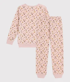 Petit Bateau Schlafanzüge, Nachthemden*Kinder-Pyjama aus Nicki mit Blumenmotiv rosa SALINE/weiss MULTICO