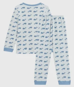 Petit Bateau Schlafanzüge, Pyjamas|Schlafanzüge, Nachthemden*Kinder-Pyjama aus Nicki mit Walmotiv CO2/ ADRIATIC