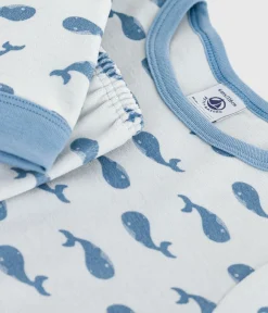 Petit Bateau Schlafanzüge, Pyjamas|Schlafanzüge, Nachthemden*Kinder-Pyjama aus Nicki mit Walmotiv CO2/ ADRIATIC