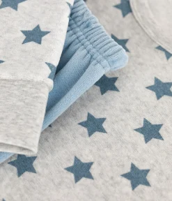 Petit Bateau Herren|Schlafanzüge, Pyjamas*Kinder-Pyjama aus Nicki mit Sternmotiv BELUGA/ ADRIATIC