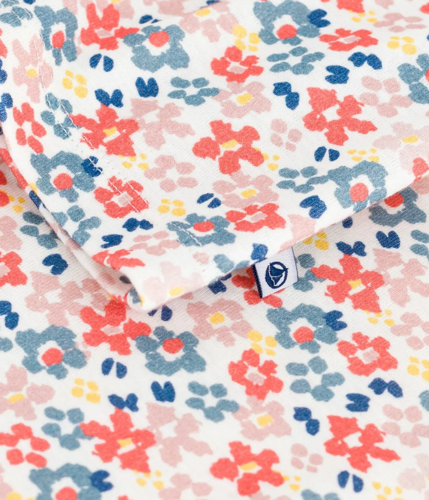 Petit Bateau Schlafanzüge, Nachthemden*Kinder-Pyjama mit Knopfverschluss aus bedruckter Baumwolle weiss MARSHMALLOW/weiss MULTICO