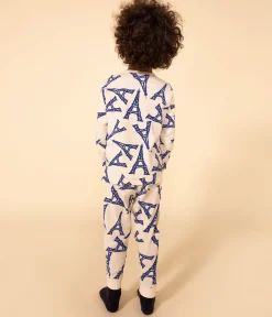 Petit Bateau Schlafanzüge, Pyjamas|Schlafanzüge, Nachthemden*Kinderpyjama Paris aus Baumwolle weiss AVALANCHE/ MULTICO