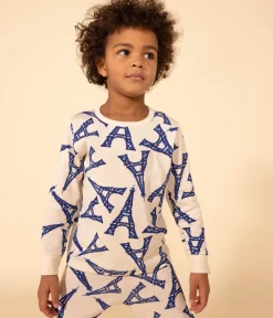 Petit Bateau Schlafanzüge, Pyjamas|Schlafanzüge, Nachthemden*Kinderpyjama Paris aus Baumwolle weiss AVALANCHE/ MULTICO