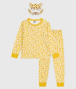 Petit Bateau Schlafanzüge, Pyjamas|Schlafanzüge, Nachthemden*Kinder-Pyjama zum Verkleiden aus Baumwolle mit Leoparden-Motiv weiss MARSHMALLOW/weiss MULTICO