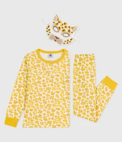 Petit Bateau Schlafanzüge, Pyjamas|Schlafanzüge, Nachthemden*Kinder-Pyjama zum Verkleiden aus Baumwolle mit Leoparden-Motiv weiss MARSHMALLOW/weiss MULTICO
