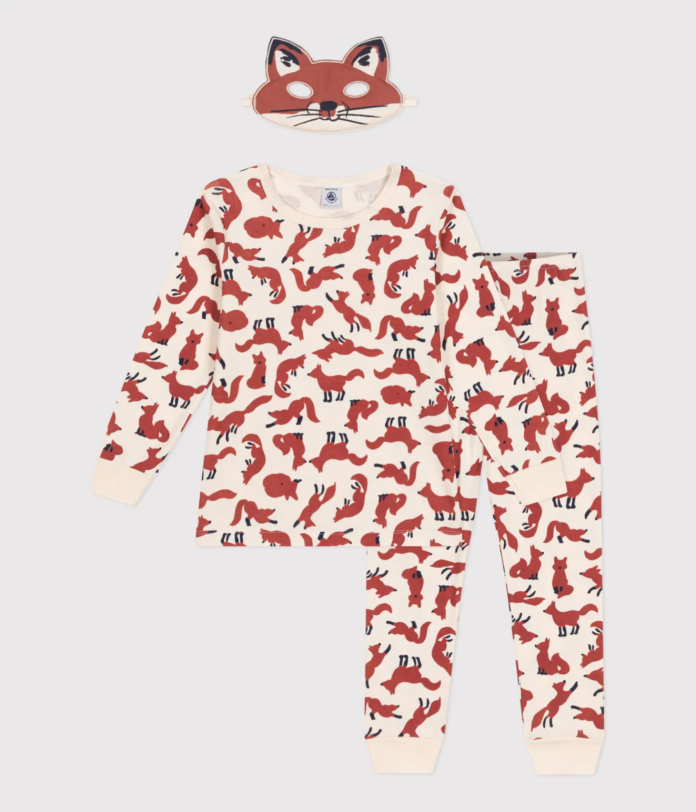 Petit Bateau Schlafanzüge, Pyjamas|Schlafanzüge, Nachthemden*Kinder-Pyjama zum Verkleiden mit Fuchsmotiv aus Baumwolle weiss AVALANCHE/ MULTICO