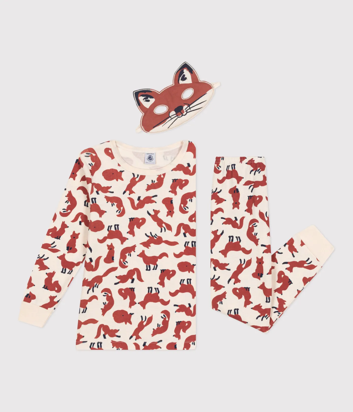 Petit Bateau Schlafanzüge, Pyjamas|Schlafanzüge, Nachthemden*Kinder-Pyjama zum Verkleiden mit Fuchsmotiv aus Baumwolle weiss AVALANCHE/ MULTICO