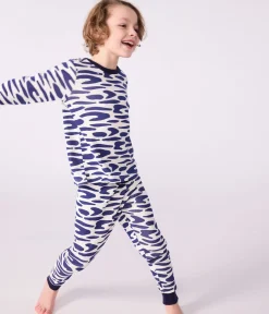 Petit Bateau Schlafanzüge, Pyjamas|Schlafanzüge, Nachthemden*Kinder-Pyjama zum Verkleiden aus Baumwolle mit Zebra-Motiv blau MILK/ SOIR