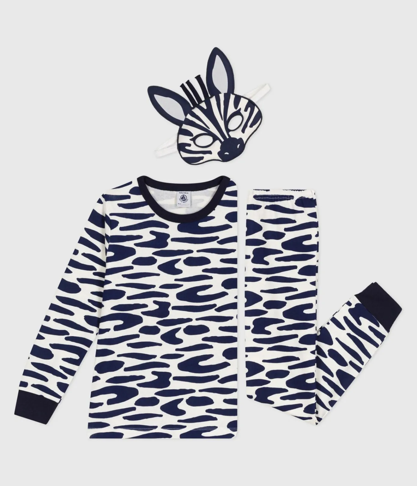 Petit Bateau Schlafanzüge, Pyjamas|Schlafanzüge, Nachthemden*Kinder-Pyjama zum Verkleiden aus Baumwolle mit Zebra-Motiv blau MILK/ SOIR