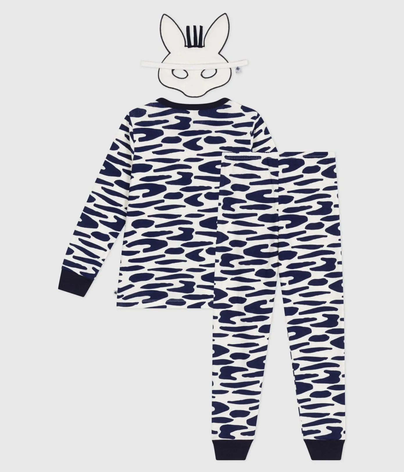 Petit Bateau Schlafanzüge, Pyjamas|Schlafanzüge, Nachthemden*Kinder-Pyjama zum Verkleiden aus Baumwolle mit Zebra-Motiv blau MILK/ SOIR