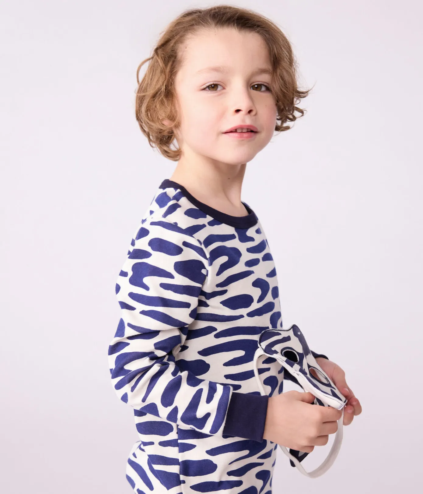 Petit Bateau Schlafanzüge, Pyjamas|Schlafanzüge, Nachthemden*Kinder-Pyjama zum Verkleiden aus Baumwolle mit Zebra-Motiv blau MILK/ SOIR