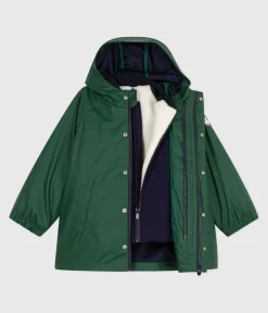 Petit Bateau Mäntel, Jacken, Regenjacken*Kinder-Regenjacke 3 in 1 grün WILLOW/ SOIR
