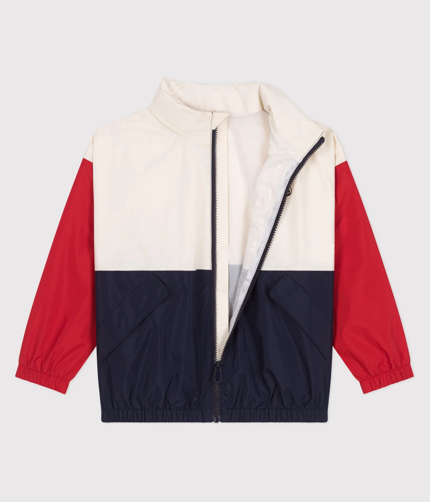 Petit Bateau Mäntel, Jacken, Regenjacken*Kinder-Regenjacke mit abnehmbarer Kapuze weiss AVALANCHE/ MULTICO