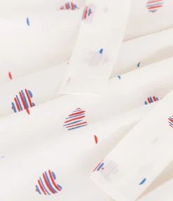 Petit Bateau Kleider, Röcke*Kinder-Rock aus Baumwolle mit Herzen weiss AVALANCHE/ MULTICO