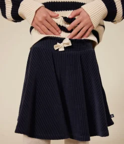 Petit Bateau Kleider, Röcke*Kinder-Rock aus Bouclette-Samt für Mädchen blau SMOKING