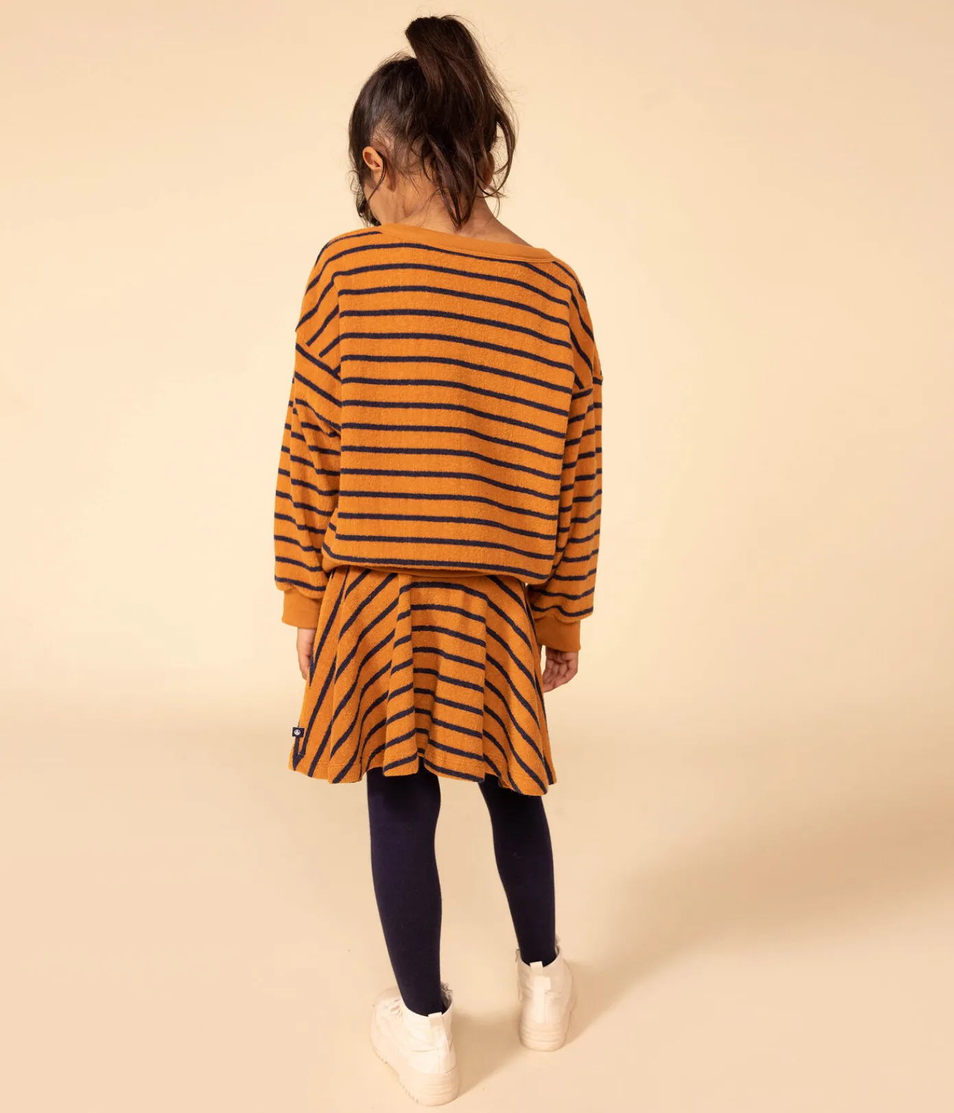 Petit Bateau Kleider, Röcke*Kinderrock aus Bouclé-Frottee für Mädchen ECUREUIL/ SMOKING