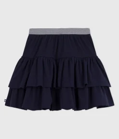 Petit Bateau Kleider, Röcke*Kinder-Rock aus einfarbiger Baumwolle blau SMOKING