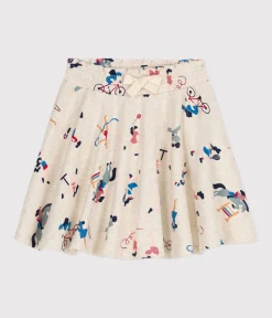 Petit Bateau Kleider, Röcke*Kinder-Rock aus Molton für Mädchen beige MONTELIMAR/weiss MULTICO