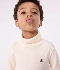 Petit Bateau T-Shirts, Poloshirts, Hemden|T-Shirts, Tops, Oberteile*Kinder-Rollkragenshirt aus Baumwolle naturfarben AVALANCHE