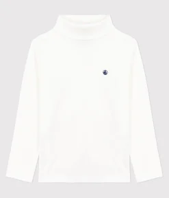 Petit Bateau T-Shirts, Poloshirts, Hemden|T-Shirts, Tops, Oberteile*Kinder-Rollkragenshirt aus einfarbiger Baumwolle weiss MARSHMALLOW