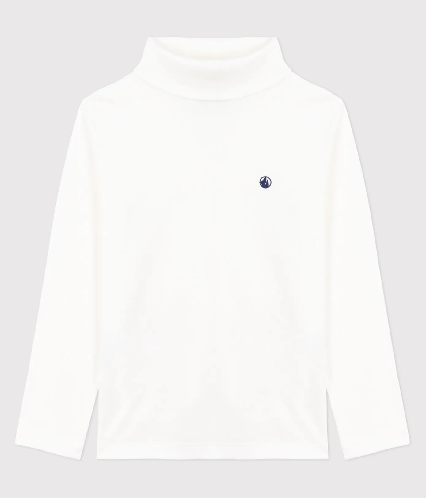 Petit Bateau T-Shirts, Poloshirts, Hemden|T-Shirts, Tops, Oberteile*Kinder-Rollkragenshirt aus einfarbiger Baumwolle weiss MARSHMALLOW