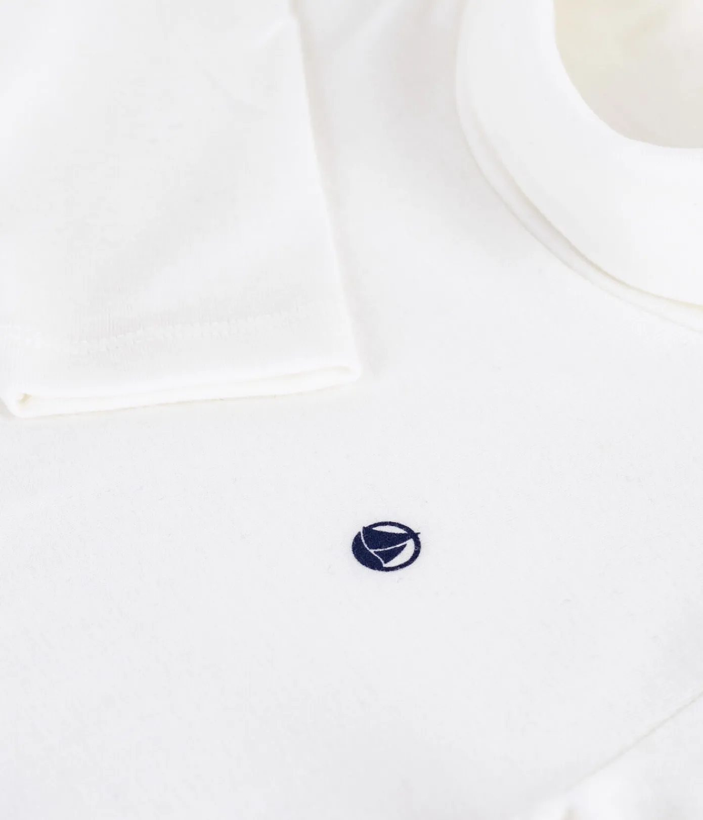 Petit Bateau T-Shirts, Poloshirts, Hemden|T-Shirts, Tops, Oberteile*Kinder-Rollkragenshirt aus einfarbiger Baumwolle weiss MARSHMALLOW
