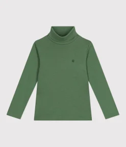 Petit Bateau T-Shirts, Poloshirts, Hemden|T-Shirts, Tops, Oberteile*Kinder-Rollkragenshirt aus Baumwolle für Mädchen und Jungen grün PALMERAIE