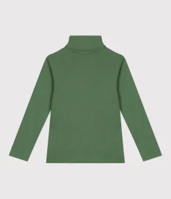 Petit Bateau T-Shirts, Poloshirts, Hemden|T-Shirts, Tops, Oberteile*Kinder-Rollkragenshirt aus Baumwolle für Mädchen und Jungen grün PALMERAIE