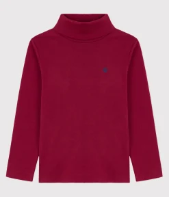 Petit Bateau T-Shirts, Poloshirts, Hemden|T-Shirts, Tops, Oberteile*Kinder-Rollkragenshirt aus einfarbiger Baumwolle AMARANTE