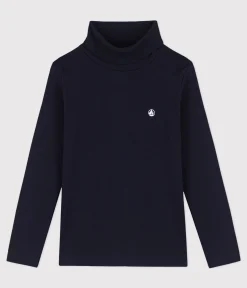 Petit Bateau T-Shirts, Poloshirts, Hemden|T-Shirts, Tops, Oberteile*Kinder-Rollkragenshirt aus Baumwolle blau SMOKING